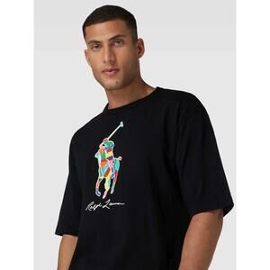 POLO RALPH LAUREN Relaxed Fit Big Pony Jersey T-Shirt  Black SZ 3XB